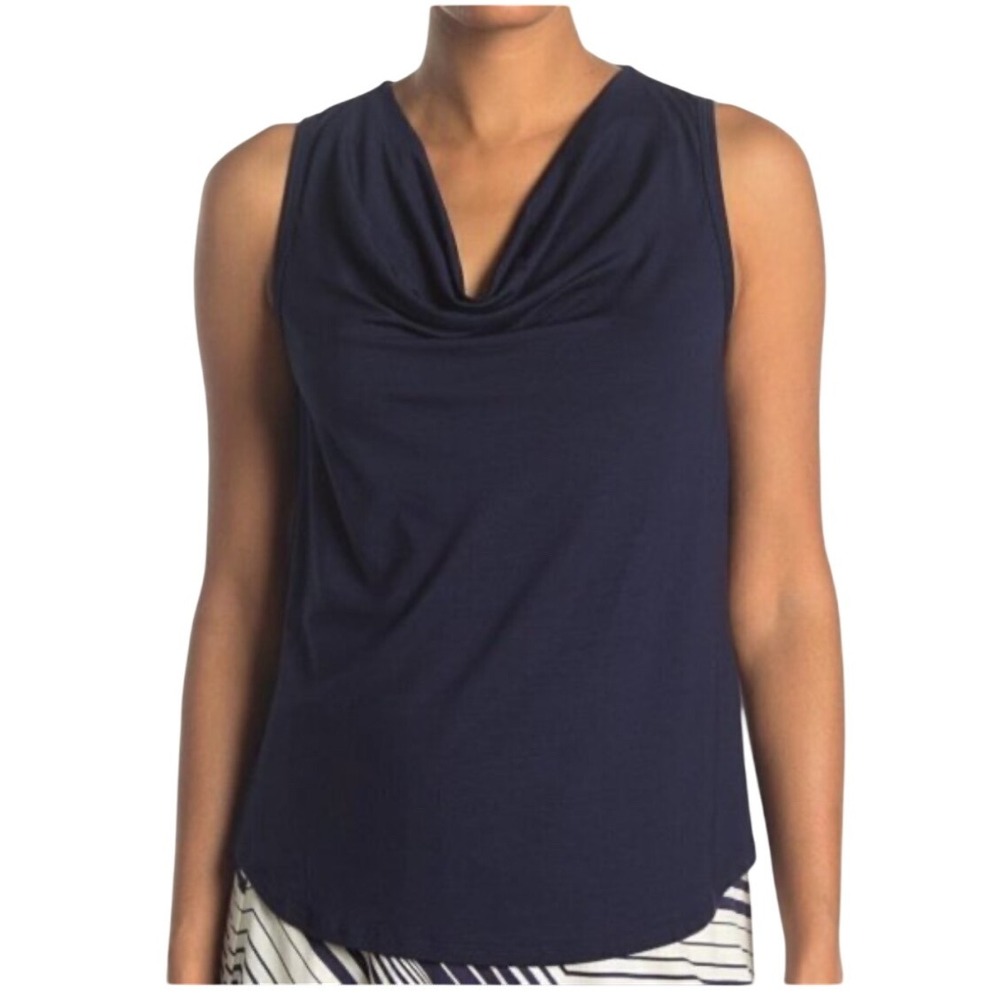 Trina Turk Black Sleeveless Cowl Neck Top‎ Blouse Size S